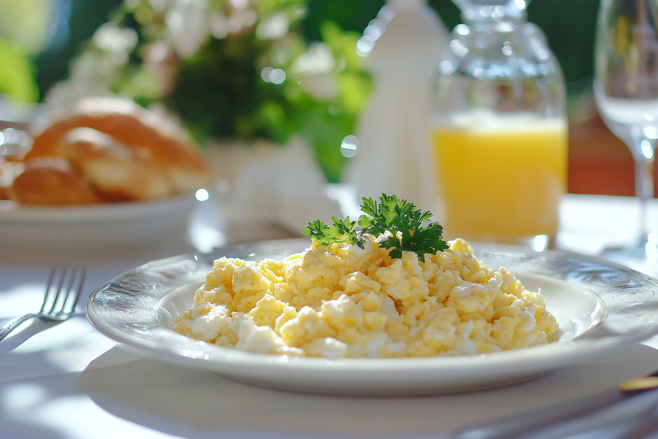 Healthy cottage cheese eggs breakfast