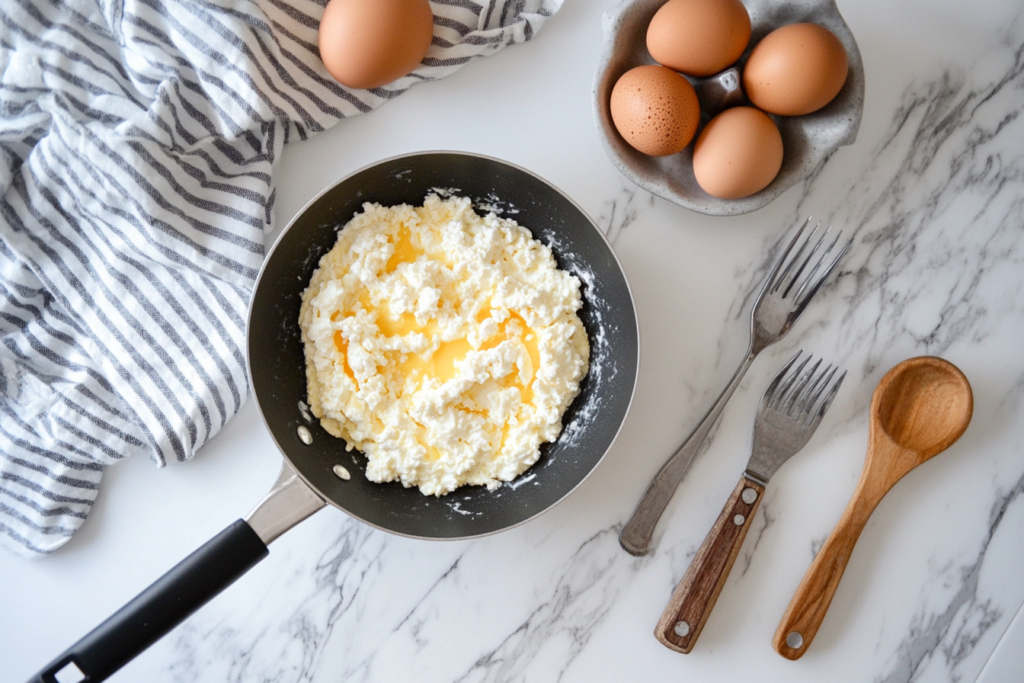 Cooking with cottage cheese and eggs