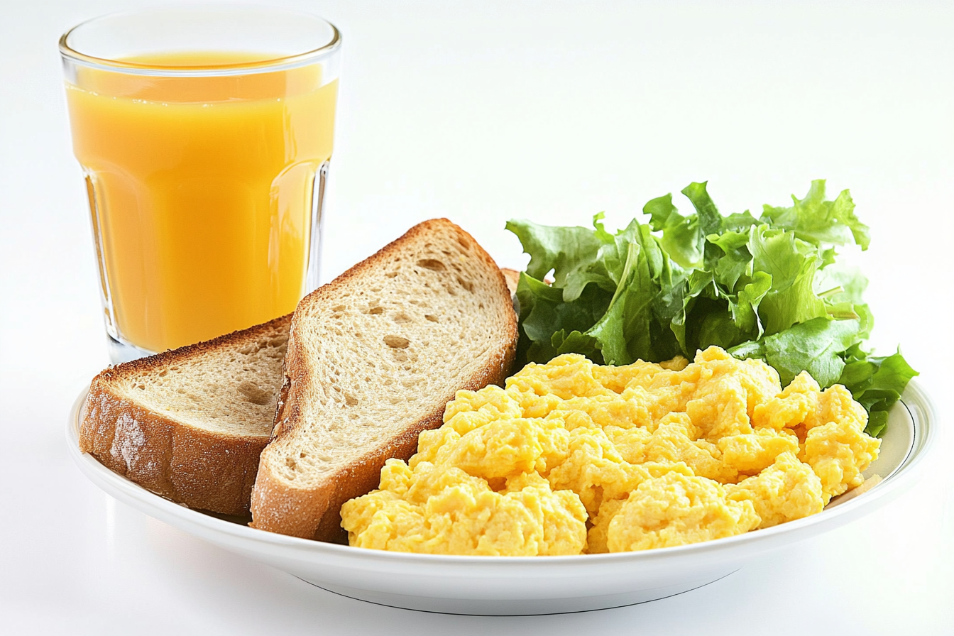 Scrambled eggs breakfast