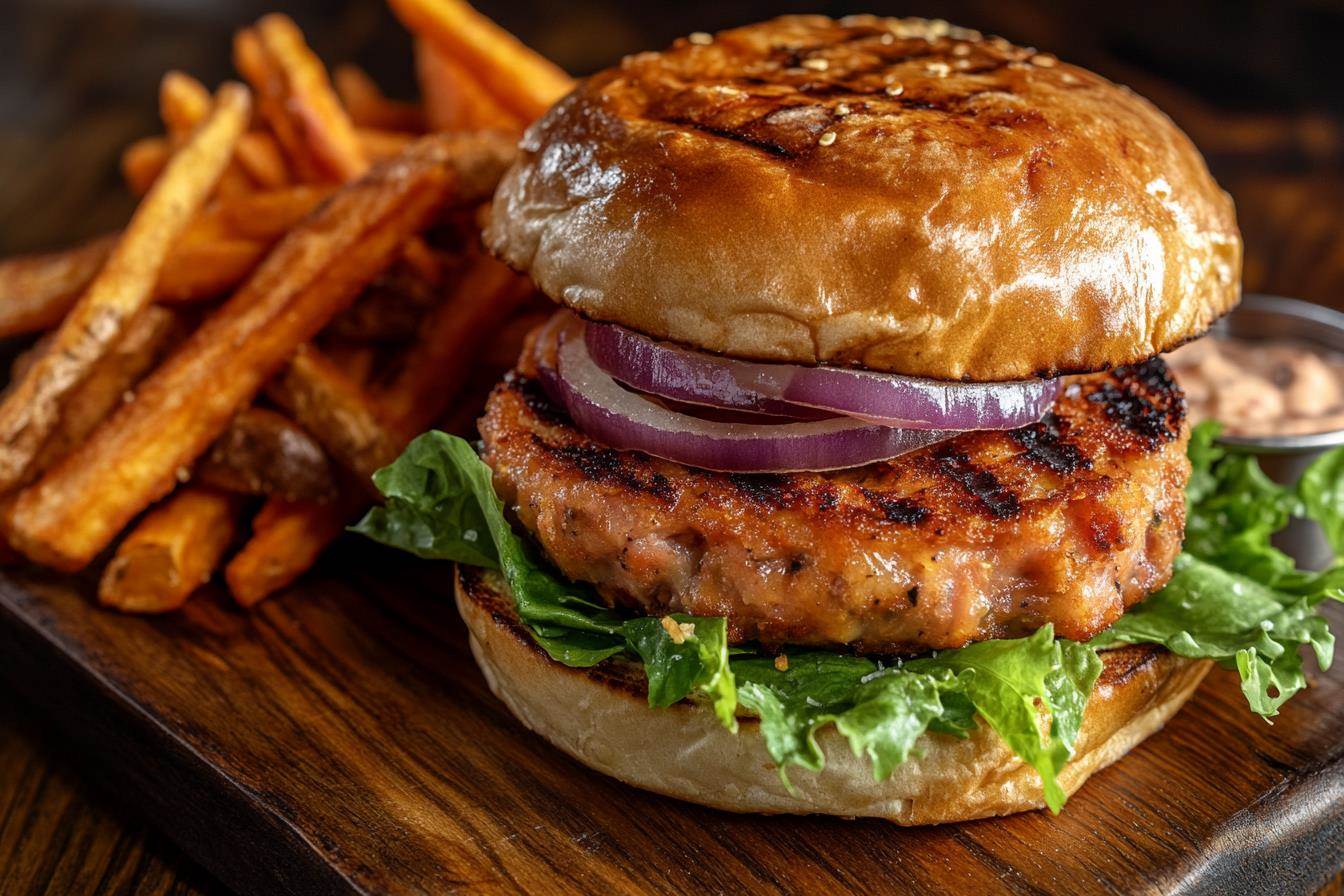 Tuna burger recipe with fresh toppings