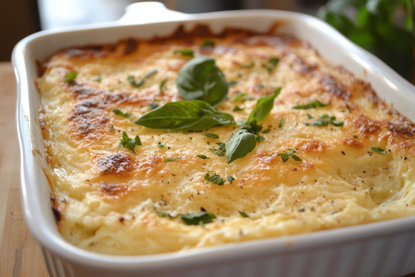 Lazy lasagna fresh out of the oven