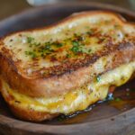 Gooey grilled cheese sandwich