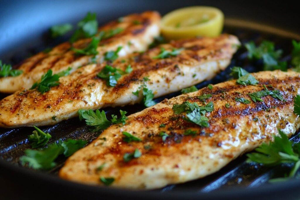 Grilled chicken with seasoning