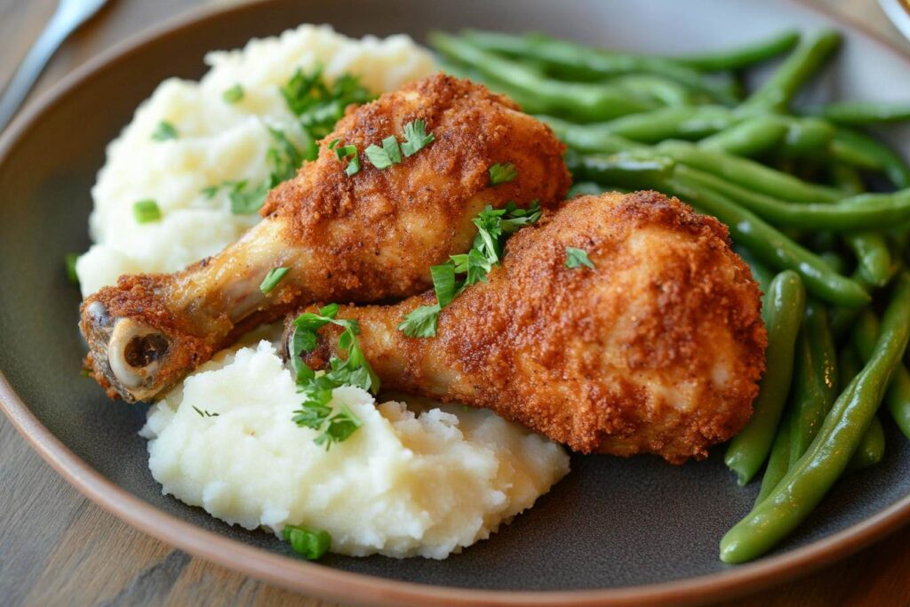 Air fryer chicken drumsticks with sides