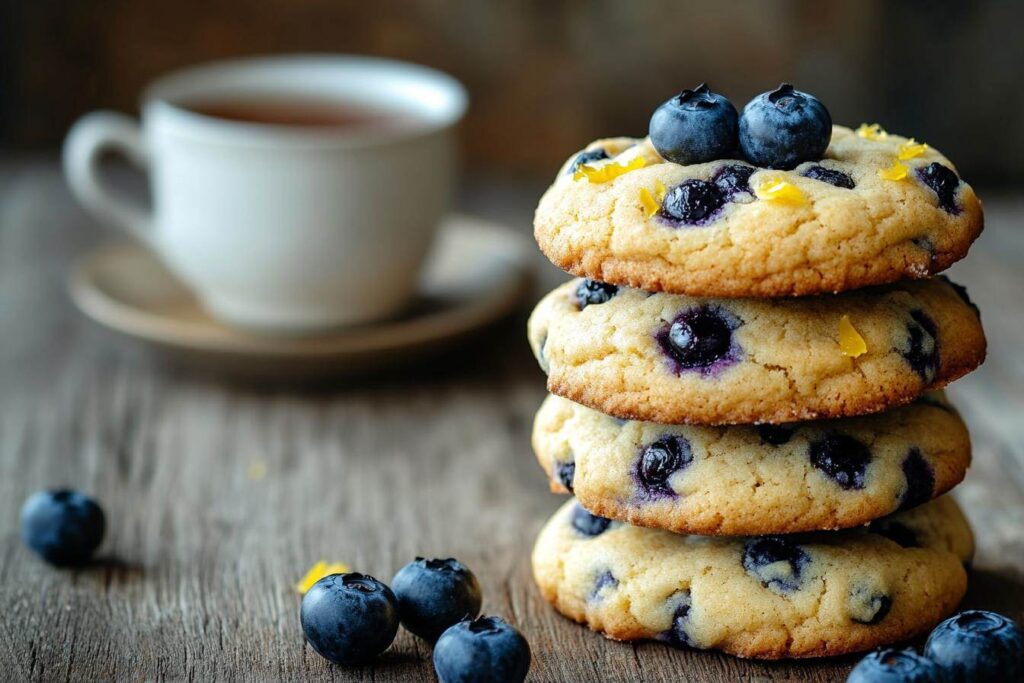 Stack of Lemon Blueberry Cookies