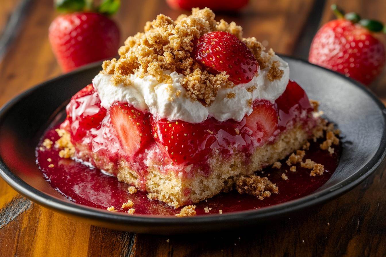 Strawberry shortcake crunch dessert