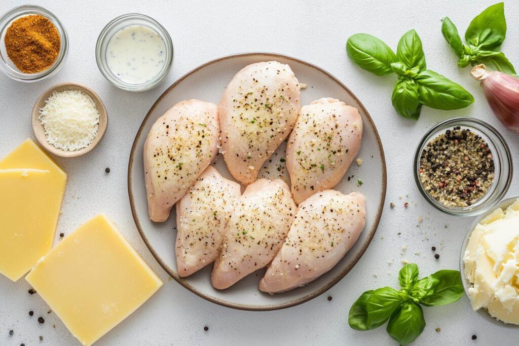 Ingredients for Parmesan Crusted Chicken