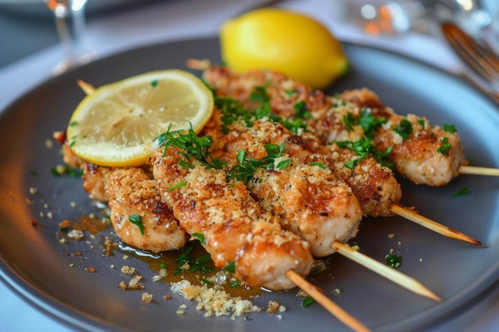 Chicken Spiedini on a plate