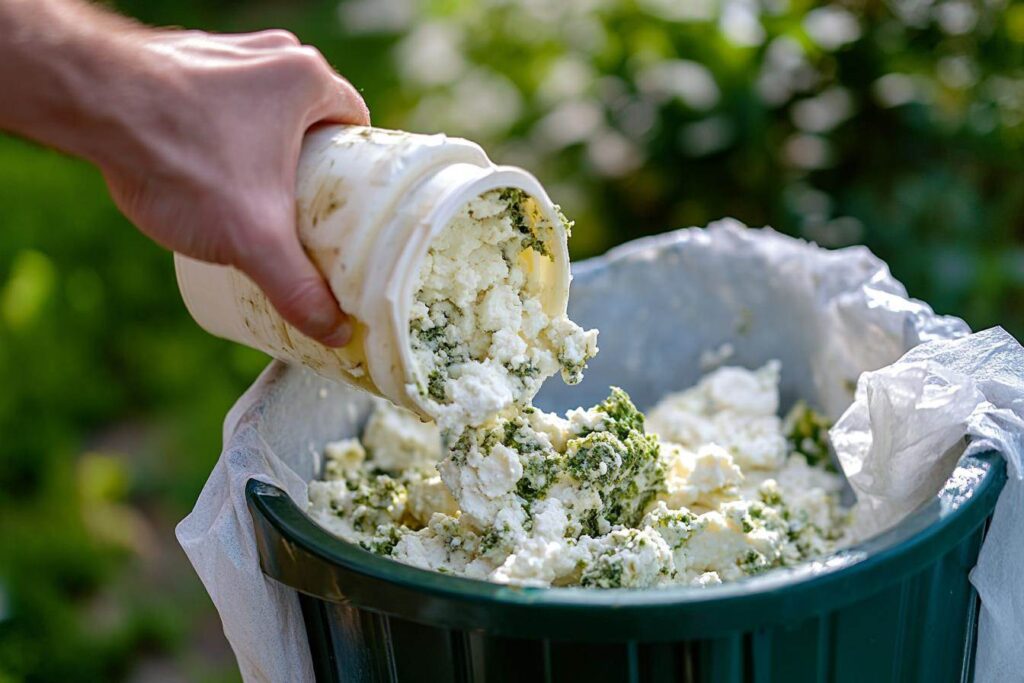 How to dispose of spoiled cottage cheese