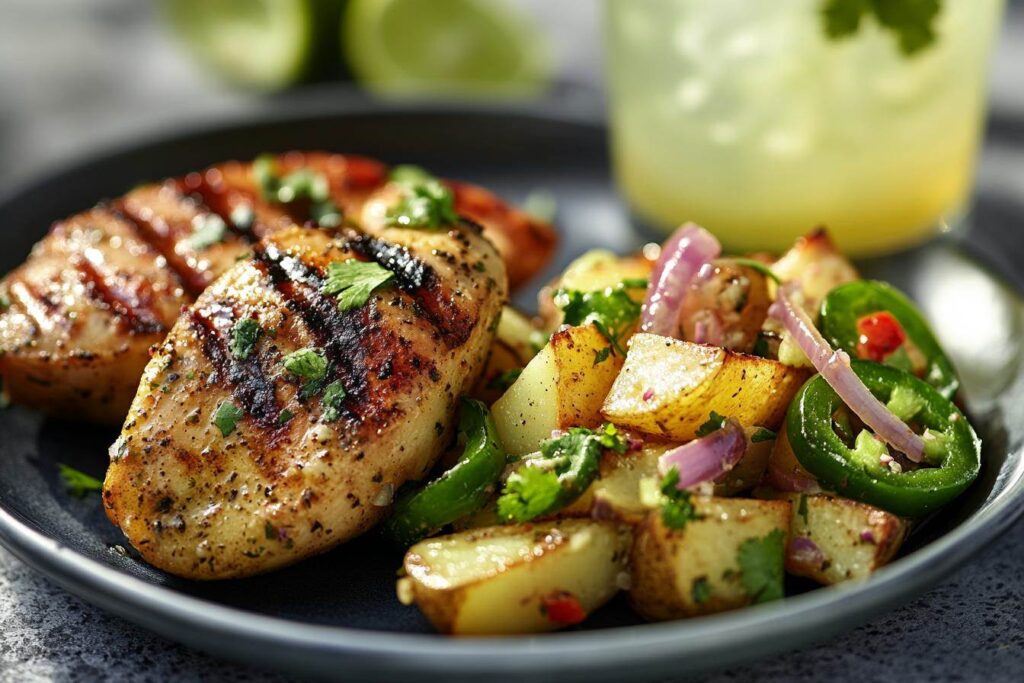 Potato salad paired with grilled meat