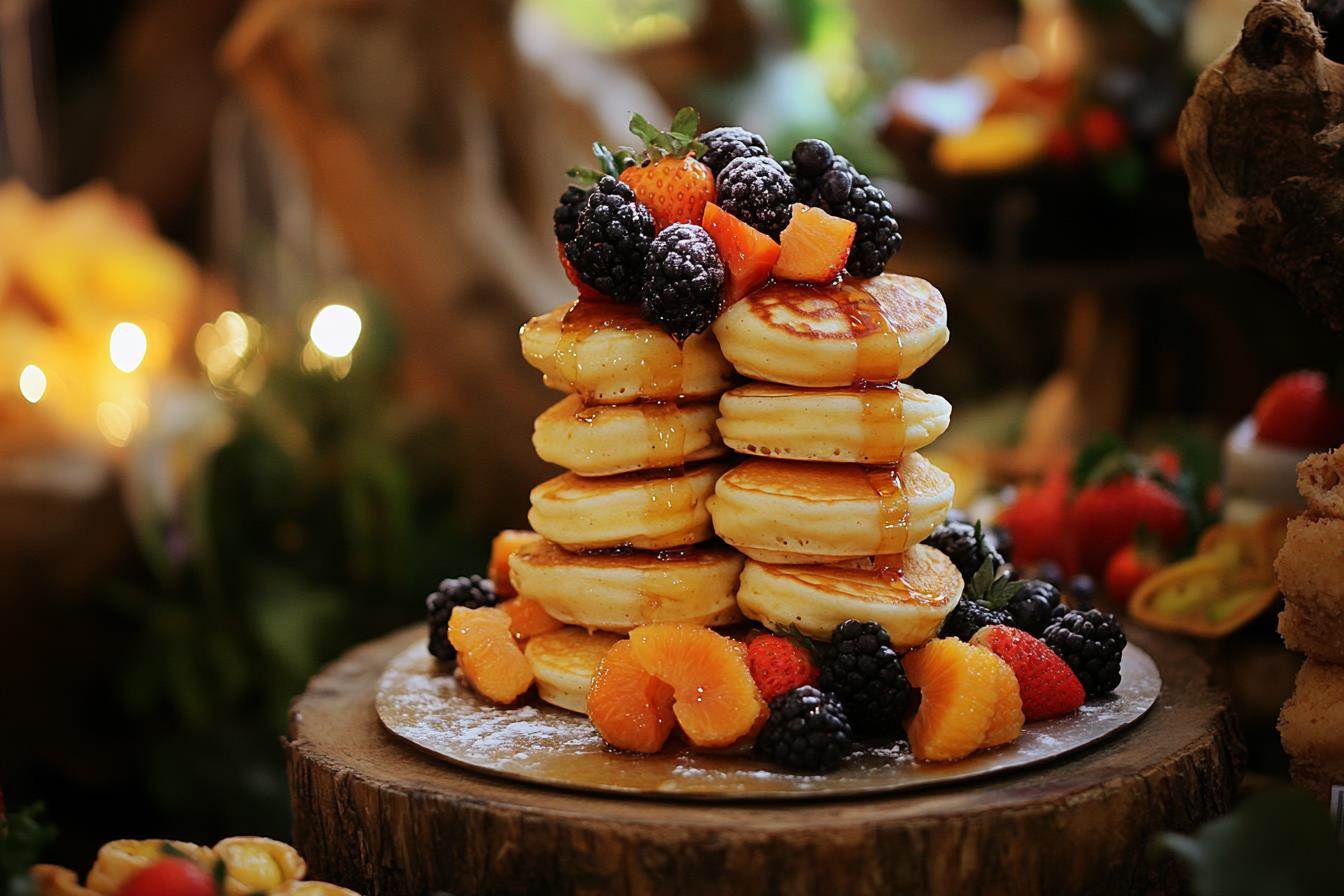 Warm mini pancakes at a party