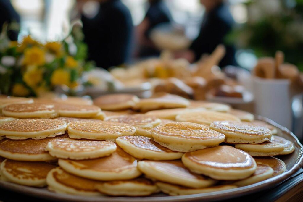 Keeping mini pancakes warm at a party