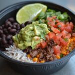 Taco bowl with fresh toppings