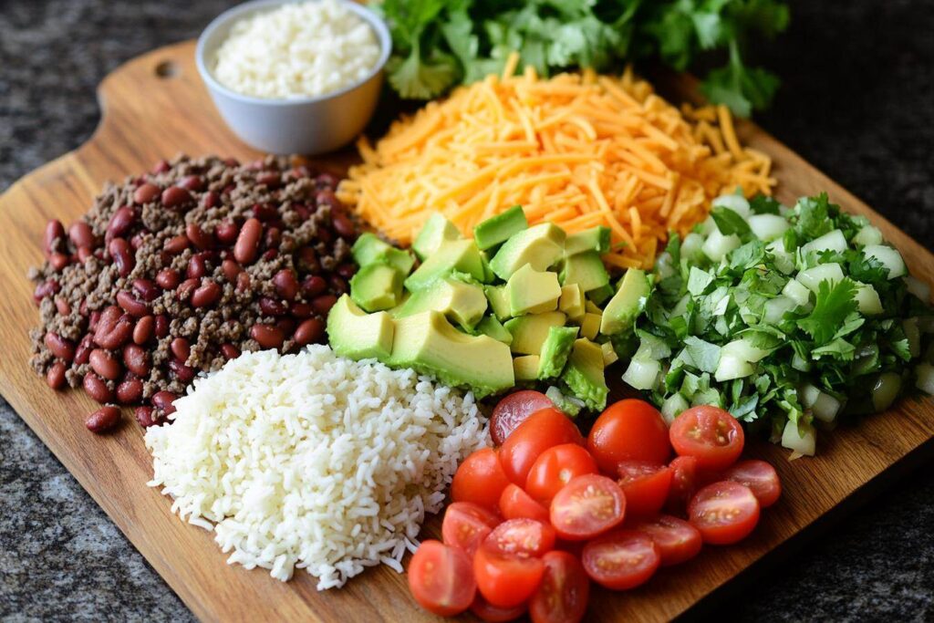 Taco bowl ingredients