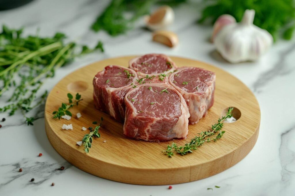 Beef Knuckle Cut on a Wooden Board